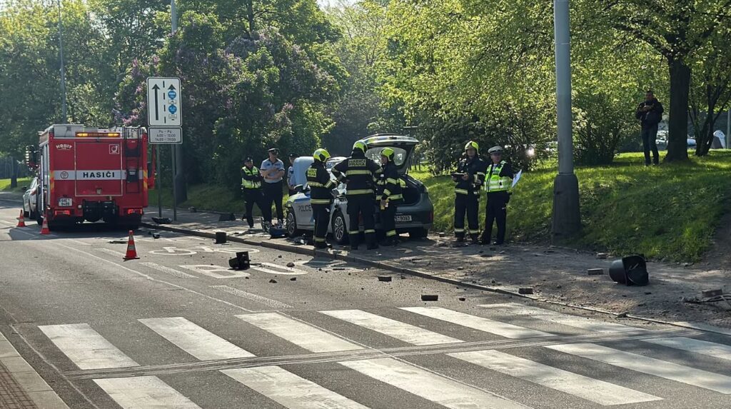 Авария с участием полиции в Праге